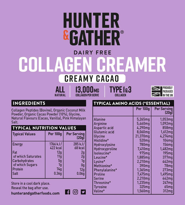 Hunter and Gather Cacao Collagen Creamer 300g
