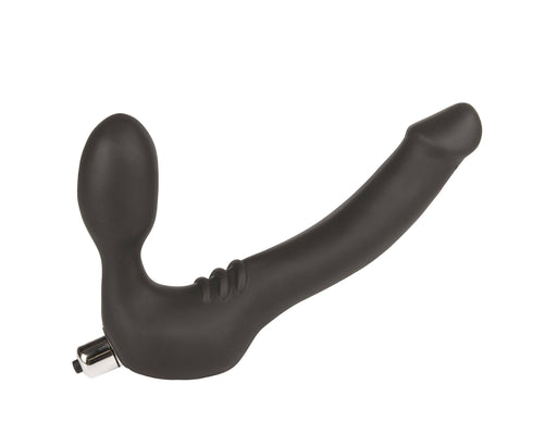 Simply Strapless Large Strap On Vibrator -Black