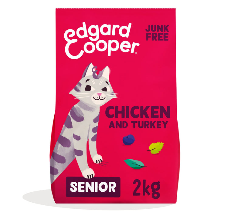 Edgard and Cooper Cat Dry Food - Senior Cat Kibble - Chicken & Turkey 2kg