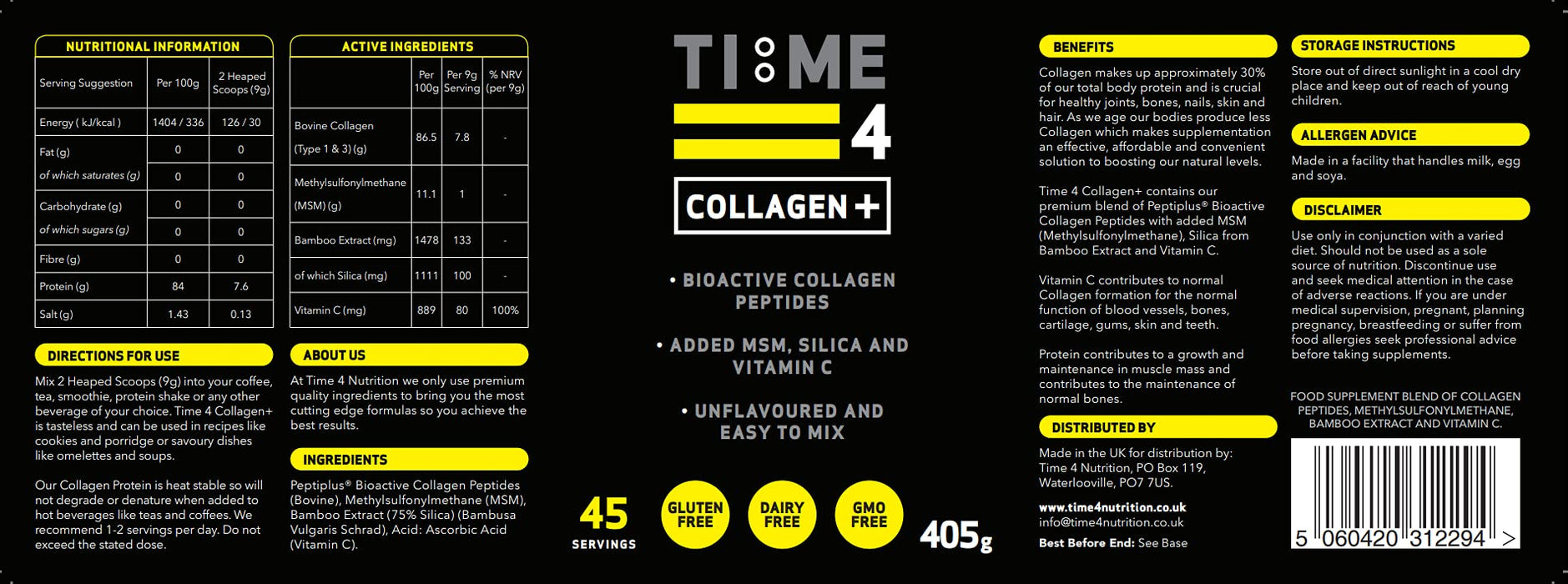 Time 4 Nutrition Time 4 Collagen+ 405g 