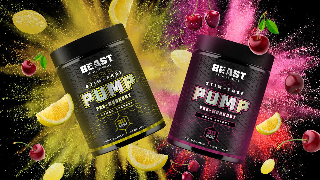 Beast Pharm STIM FREE PUMP Pre Workout 450g (Sour Cherry)