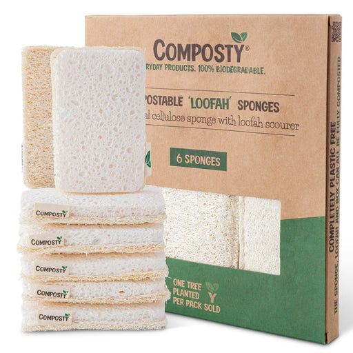 Composty Loofah All-in-One Sponges 6pc