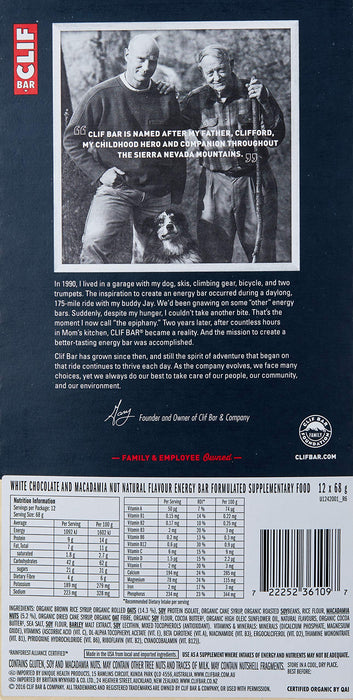 CLIF Bar 12x68g White Chocolate Macadamia