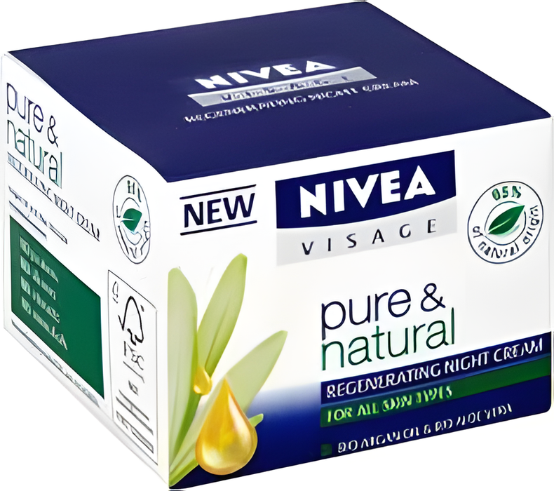 Nivea VISAGE pure and natural regenerating night cream 50ml FOR ALL SKIN TYPES