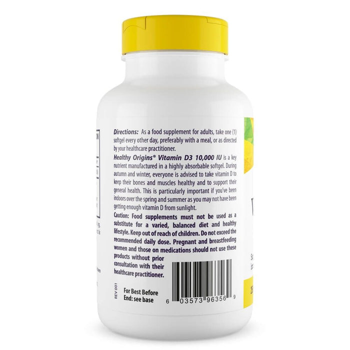 Vitamin D3 10,000iu 360 Softgels from Healthy Origins