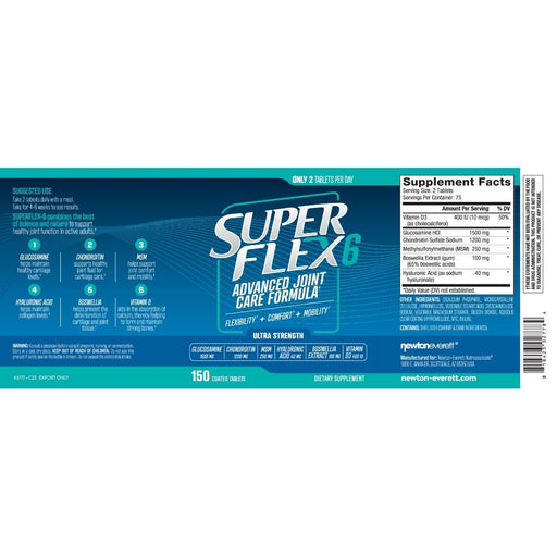 Newton Everett SUPERFLEX-6 Advanced Glucosamine Joint Care Complex 150 Tablets | Premium Supplements at HealthPharm.co.uk