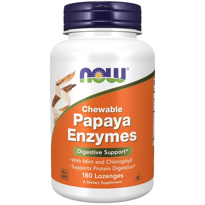NOW Foods Papaya Enzyme 180 Chewable Lozenges | Premium Supplements at HealthPharm.co.uk