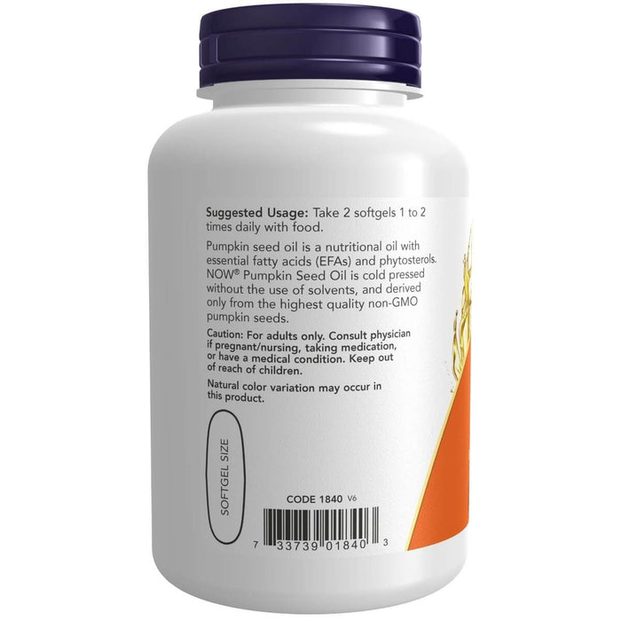 NOW Foods Pumpkin Seed Oil 1000 mg 100 Softgels | Premium Supplements at HealthPharm.co.uk