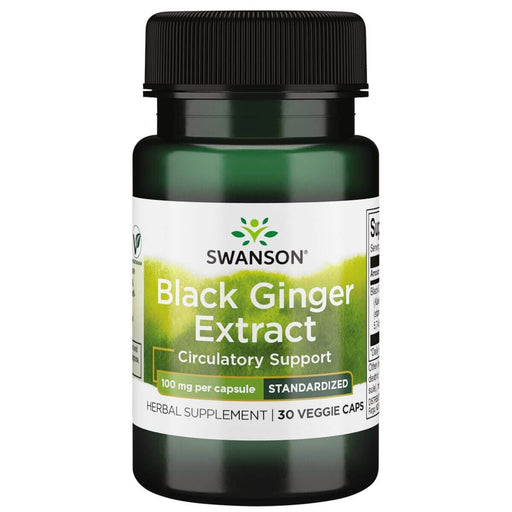 Swanson Black Ginger Extract 100mg 30 Veggie Capsules | Premium Supplements at HealthPharm.co.uk