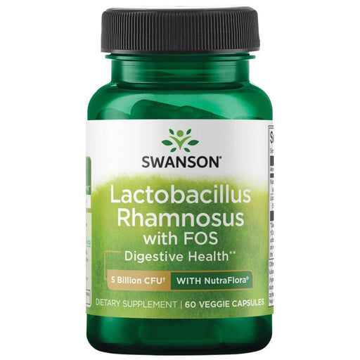 Swanson Lactobacillus Rhamnosus with FOS 5 Billion CFU 60 Vegetarian Capsules | Premium Supplements at HealthPharm.co.uk