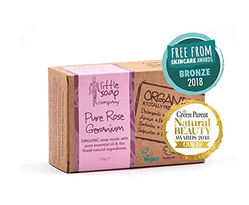 Little Soap Company Soap Bar with Rose Geranium - Natural Vegan & Organic (110g)
