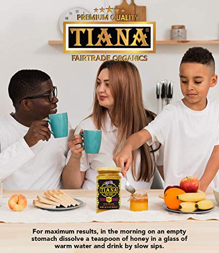TIANA® Fairtrade Organics Raw Active Wildflower Honey | Enzyme Diastase Activity 10+ | 250 g | Therapeutic | High Enzymes | High Polyphenols | Immune Support | Digestion | Cold and Flu