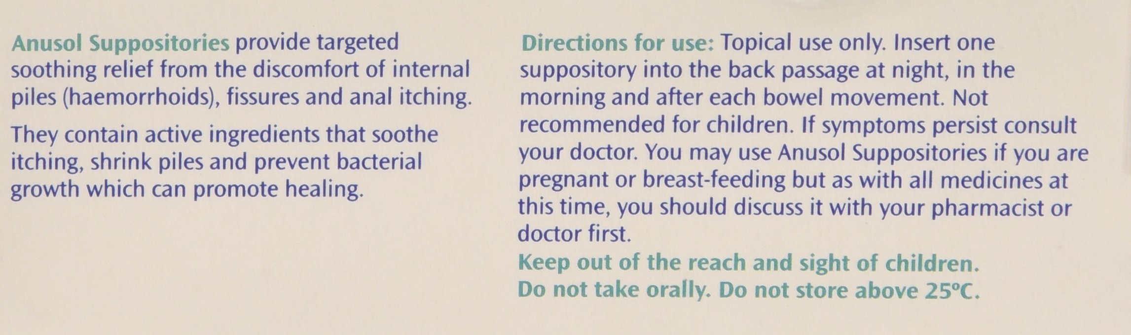 Best Price on Anusol - Suppositories Treatment for Haemorrhoids - Shinks piles, relieves discomfort & soothes itching - 24 Suppositories