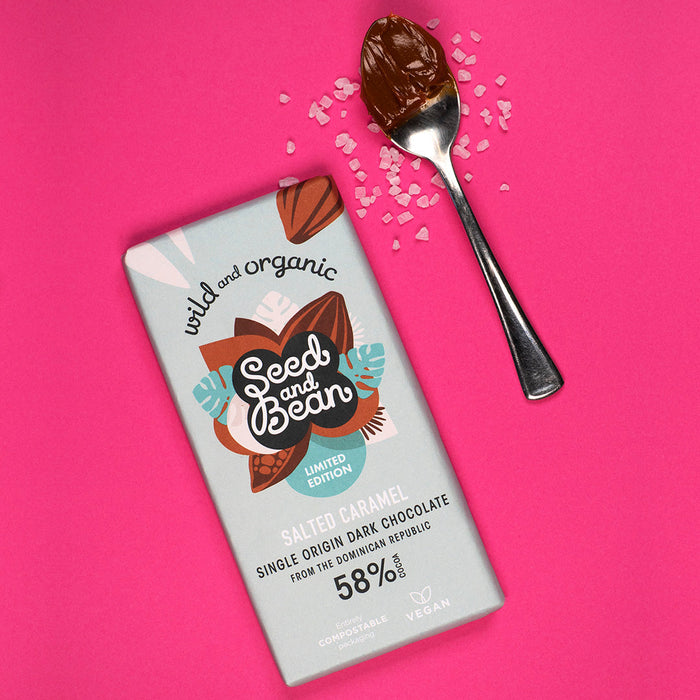 Seed & Bean Organic Sea Salt & Caramel Chocolate Bar 85g
