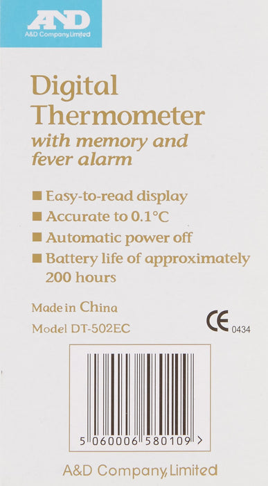 A&D Medical Digital Thermometer DT502EC