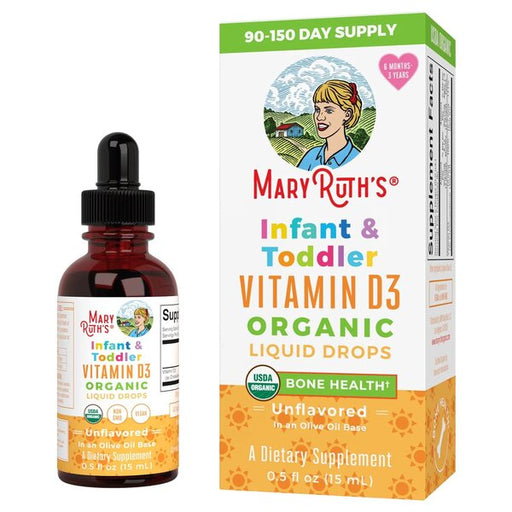 MaryRuth Organics Organic Infant & Toddler Vitamin D3 Liquid Drops - 15 ml.
