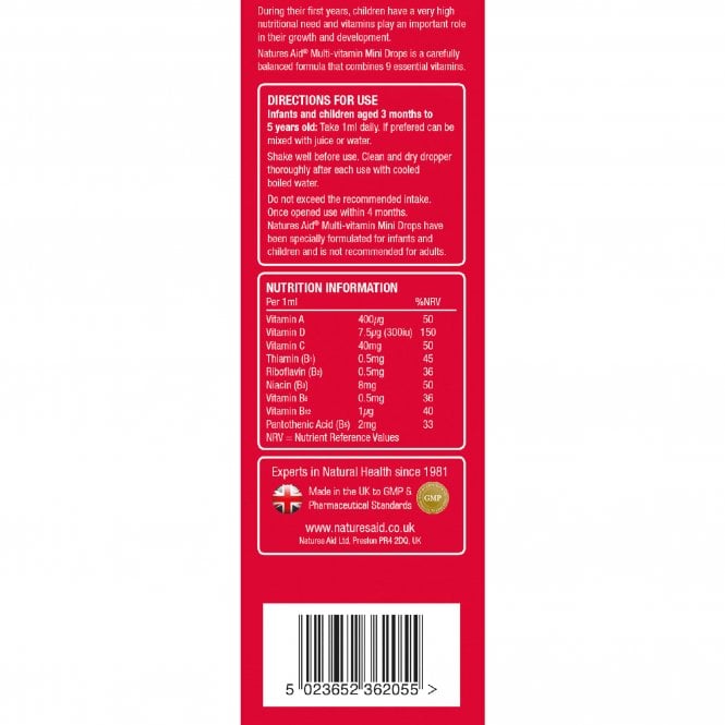 Natures Aid Multi-Vitamin and Mineral Drops 50ml