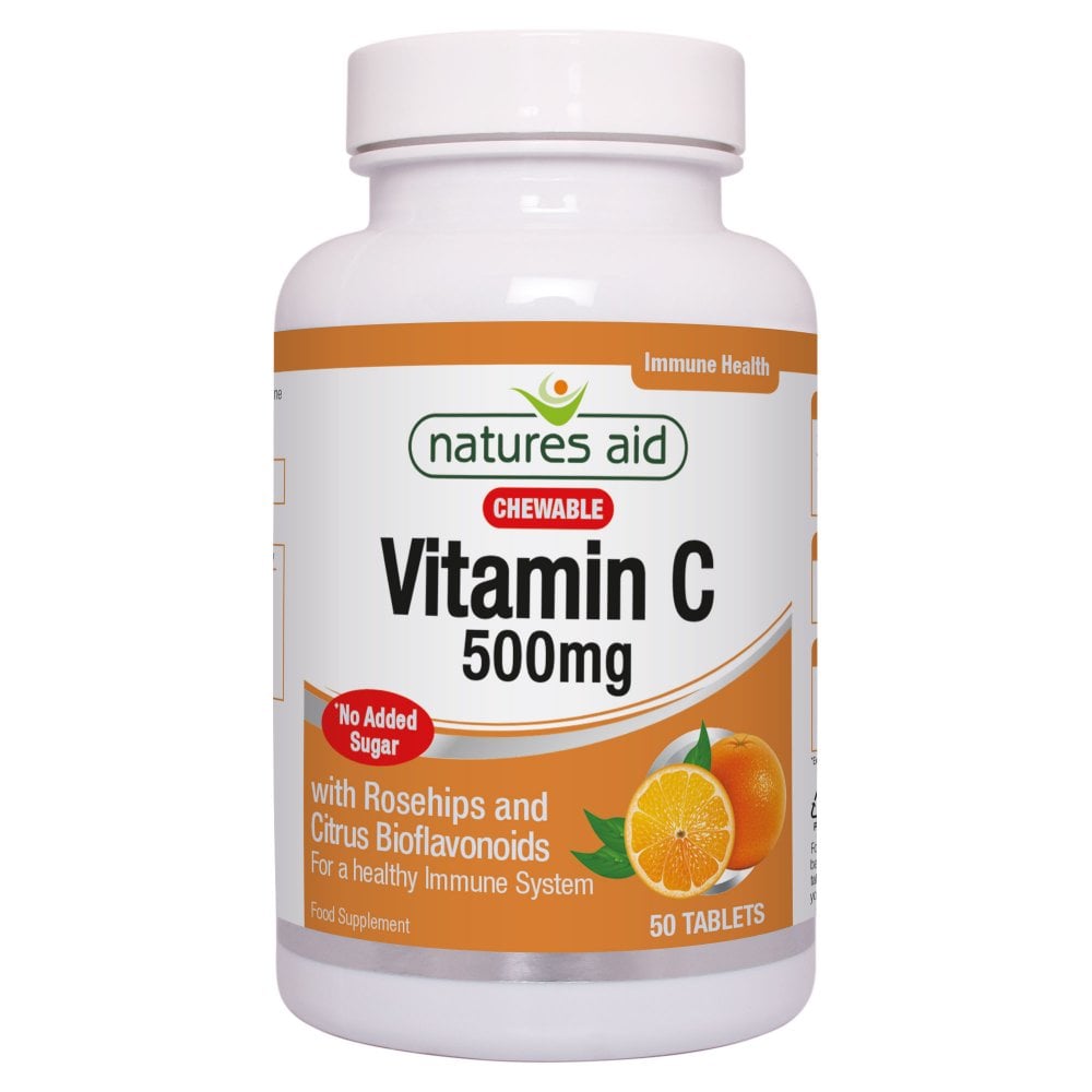 Natures Aid Chewable Vitamin C 500mg 50 Tablets
