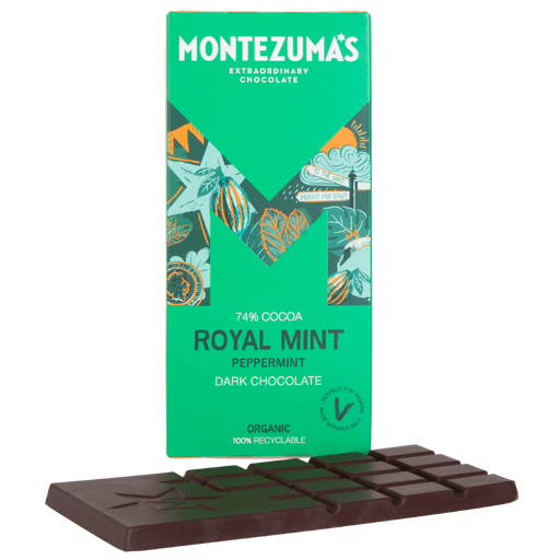 Montezuma's Royal Mint 74% Cocoa Dark Chocolate & Mint Bar 90g