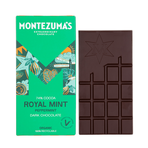 Montezuma's Royal Mint 74% Cocoa Dark Chocolate & Mint Bar 90g